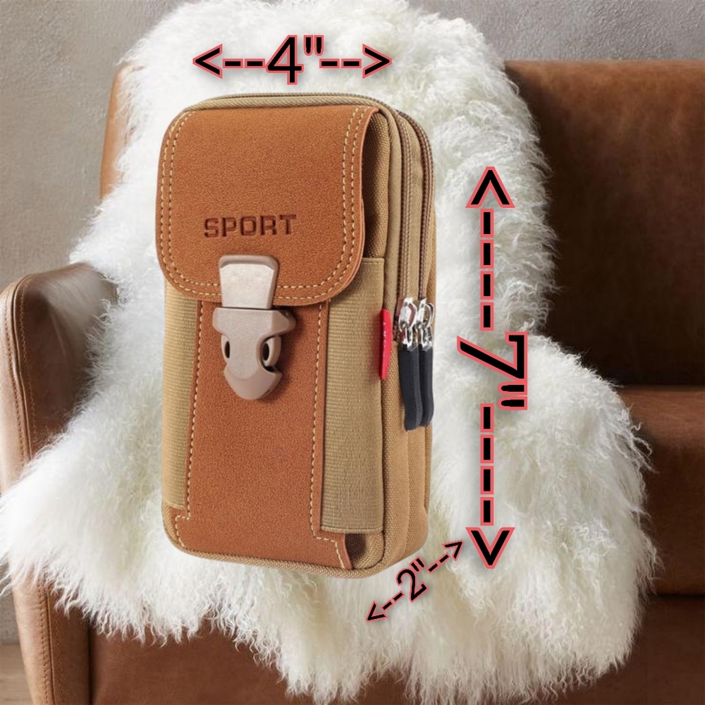 👣4/$20. Tactical Cell Phone Holster for Belt with 2 Zippered Compartments - Picture 7 of 9